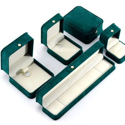 9*9*4.5cm Groene fluwelen ring sieraden doos voor aangepaste armband oorbellen verpakking