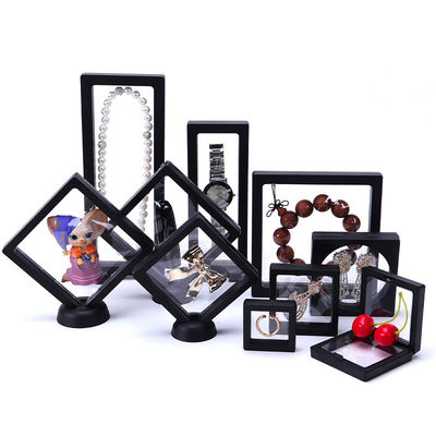 Juwelen Display PE Membrane Suspension Box, Transparent Film Floating Jewelry Case