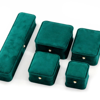 9*9*4.5cm Groene fluwelen ring sieraden doos voor aangepaste armband oorbellen verpakking