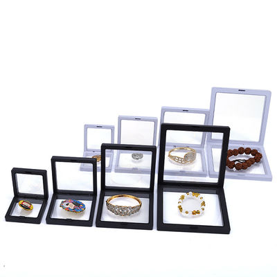 Juwelen Display PE Membrane Suspension Box, Transparent Film Floating Jewelry Case