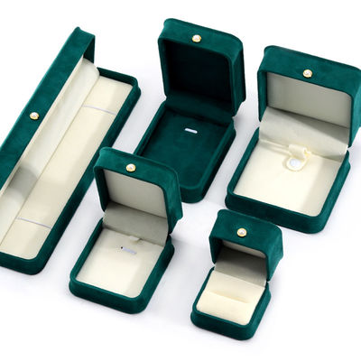 9*9*4.5cm Groene fluwelen ring sieraden doos voor aangepaste armband oorbellen verpakking