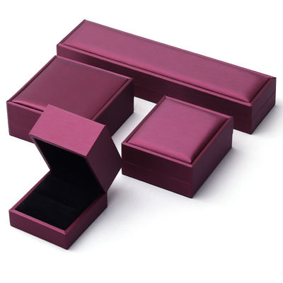 Custom Luxury Velvet Jewelry Packaging Box met Purple PU Leather van Hanhong