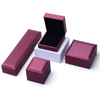 Custom Luxury Velvet Jewelry Packaging Box met Purple PU Leather van Hanhong