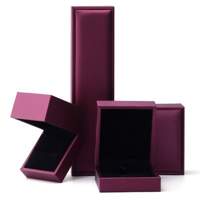 Custom Luxury Velvet Jewelry Packaging Box met Purple PU Leather van Hanhong