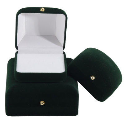 Groothandel Vervaardiging Luxe handgemaakte sieraden Doos verpakking Gepersonaliseerd Custom logo high end Donkergroen halsketting Armband Oordelen Ring Verpakking Fluwelen sieraden Doos