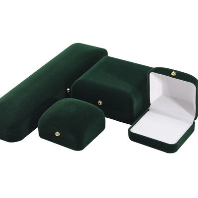 Groothandel Vervaardiging Luxe handgemaakte sieraden Doos verpakking Gepersonaliseerd Custom logo high end Donkergroen halsketting Armband Oordelen Ring Verpakking Fluwelen sieraden Doos