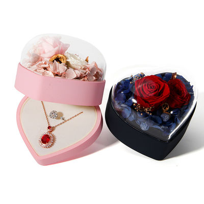 kopen Custom bloemen sieraden doos hartvormige cadeaubon met fluwelen verpakkingsdoos online manufacture