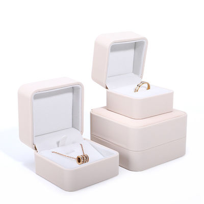 Custom luxe ketting verpakkingsdoos met wit PU leer en fluwelen bekleding Contact met ons
