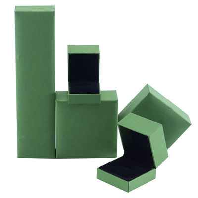 Handgemaakt Eco Cardboard flip groen Juweliersdoos aanpasbare juweliersdoos