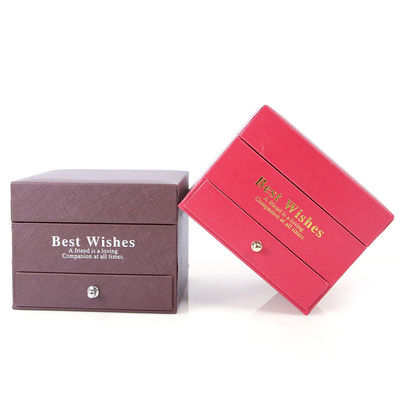 Op maat gemaakte grootte luxe vierkante juwelen doos juwelen cadeau verpakkingsdoos met roos