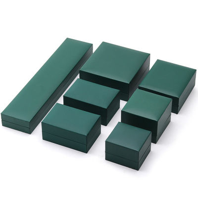Luxe groene sieraden papieren doos oorbellen halsketting hanger ring verpakking aangepast logo