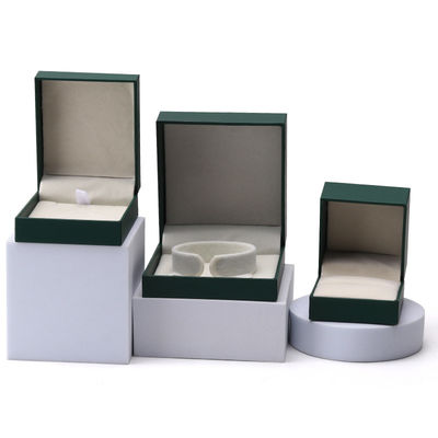 Luxe groene sieraden papieren doos oorbellen halsketting hanger ring verpakking aangepast logo