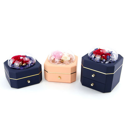 Bloemen Juwelen Doos Halsketting Ring Juwelen Doos Met Rozen Voor Valentijnsdag Verrassing