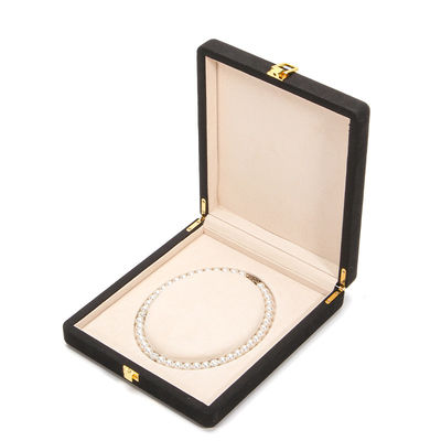 kopen Zwarte Hanhong Custom Afgeronde Hoek Microfiber Lederen Ring Sieraden Verpakkingsdoos Luxe Set Parel Ketting Sieraden Opbergdoos online manufacture