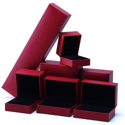 OEM Rood Papier Juwelen Doos Set Fluwelen Bekleding Custom Juwelen Verpakkingsdoos