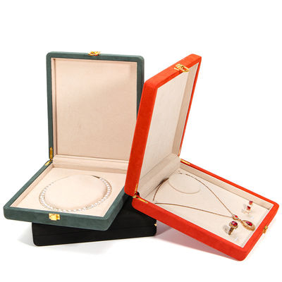 Zwarte Hanhong Custom Afgeronde Hoek Microfiber Lederen Ring Sieraden Verpakkingsdoos Luxe Set Parel Ketting Sieraden Opbergdoos