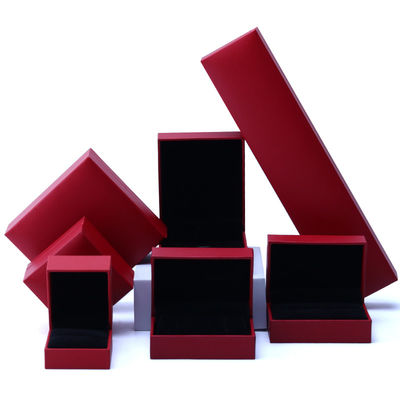 OEM Rood Papier Juwelen Doos Set Fluwelen Bekleding Custom Juwelen Verpakkingsdoos