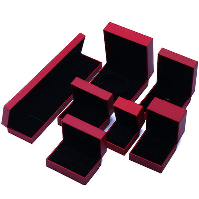 OEM Rood Papier Juwelen Doos Set Fluwelen Bekleding Custom Juwelen Verpakkingsdoos