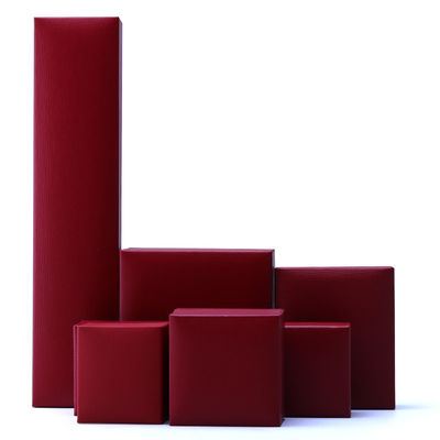 OEM Rood Papier Juwelen Doos Set Fluwelen Bekleding Custom Juwelen Verpakkingsdoos