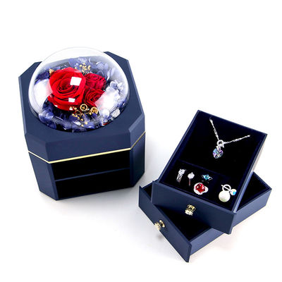 Bloemen Juwelen Doos Halsketting Ring Juwelen Doos Met Rozen Voor Valentijnsdag Verrassing