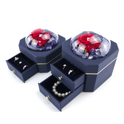 Bloemen Juwelen Doos Halsketting Ring Juwelen Doos Met Rozen Voor Valentijnsdag Verrassing