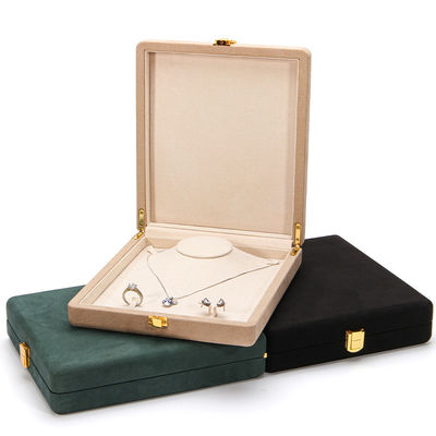 Luxe juwelenpakket voor parel ketting Custom afgeronde witte microfiber lederen ring opslagdoos