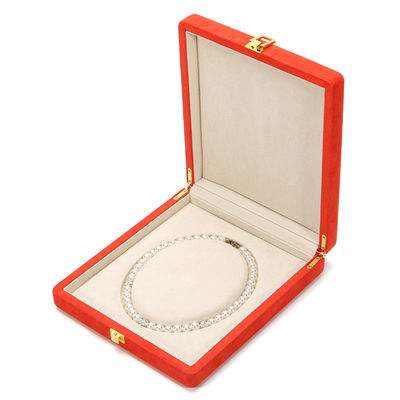 Hanhong Custom Oranje Microfiber Leer Juwelen Verpakkingsdoos voor Luxe Parel Ketting