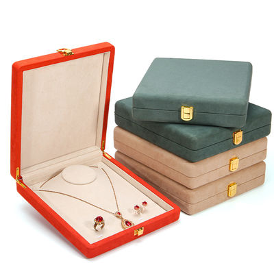 Hanhong Custom Oranje Microfiber Leer Juwelen Verpakkingsdoos voor Luxe Parel Ketting