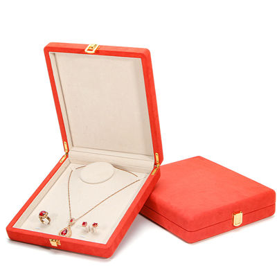 Hanhong Custom Oranje Microfiber Leer Juwelen Verpakkingsdoos voor Luxe Parel Ketting