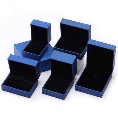 Blauw Luxe Papier Juwelen Doos Custom Logo Oorbellen Halsketting Hangertje Ring Verpakking