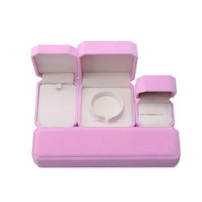 Octogonale vorm Roze flannelette Juwelen doos voor halsketting Armband Ring Nieuwste stijl