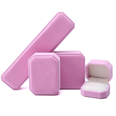 Octogonale vorm Roze flannelette Juwelen doos voor halsketting Armband Ring Nieuwste stijl