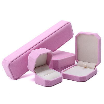 Octogonale vorm Roze flannelette Juwelen doos voor halsketting Armband Ring Nieuwste stijl