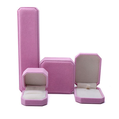 Octogonale vorm Roze flannelette Juwelen doos voor halsketting Armband Ring Nieuwste stijl