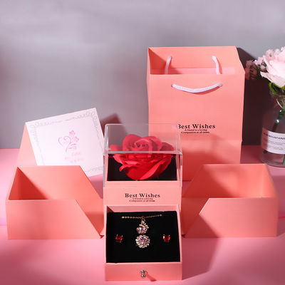 Valentijnsdag Rozen doos Schuifdoos Type Juwelen Verpakkingsdoos met vierkant