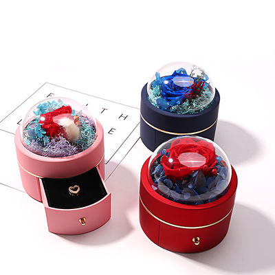 Persoonlijke grootte Luxe ronde bloemen sieraden doos Verpakking Ring laken doos