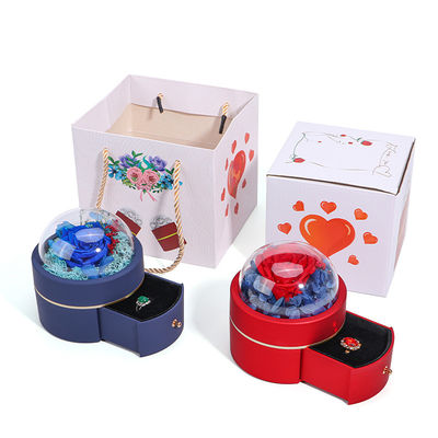 Persoonlijke grootte Luxe ronde bloemen sieraden doos Verpakking Ring laken doos