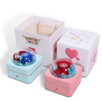 Persoonlijke grootte Luxe ronde bloemen sieraden doos Verpakking Ring laken doos