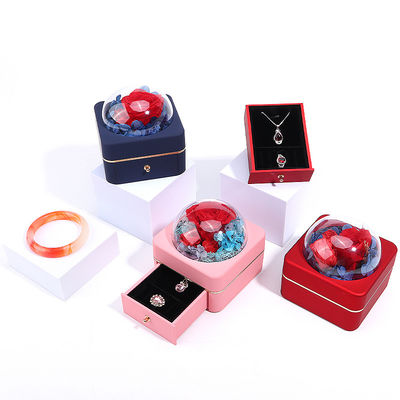 Persoonlijke grootte Luxe ronde bloemen sieraden doos Verpakking Ring laken doos