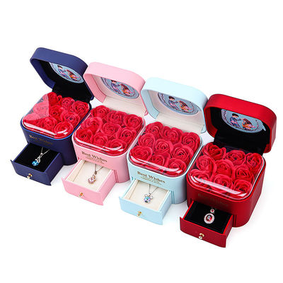 Custom Size Rose Immortal Drawer Bloem Juwelen Doos Voor Stud Oorbellen Hanger