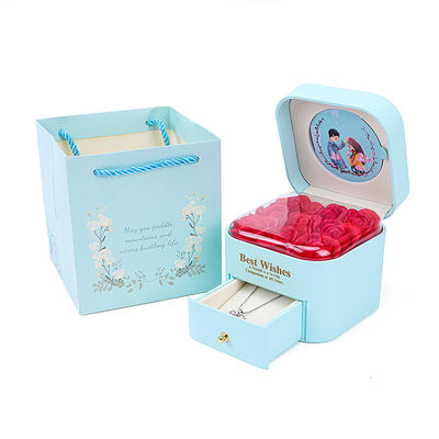 Custom Size Rose Immortal Drawer Bloem Juwelen Doos Voor Stud Oorbellen Hanger