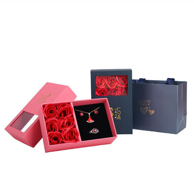 Hanhong Karton Rozen Zeep Bloem Juwelen Doos Geschenk Verpakking Met Tote Bag