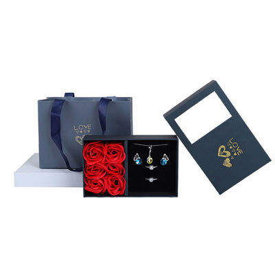 Hanhong Karton Rozen Zeep Bloem Juwelen Doos Geschenk Verpakking Met Tote Bag