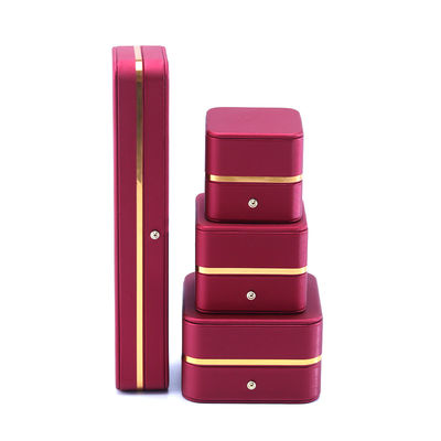 Red Grade Leer Juwelen doos voor nieuwste stijl rechthoekige Armband halsketting horloge cadeau