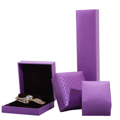 kopen Hanger Armband Halsketting Ring Sieraden Doos Paarse Verpakking Papier Warmt stempelen online manufacture