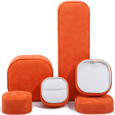 kopen Oranje fluweel sieraden doos voor Armband halsketting Armband Ring door Hanhong Custom Logo online manufacture