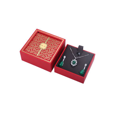 Gepersonaliseerd logo Groene houten sieraden doos Halsketting en armband Doos Verpakking