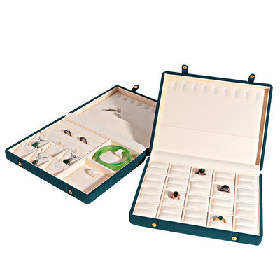 Koffie Kleur Microfiber Lederen Juwelen Doos voor halsketting Armband Stud Set en Ring