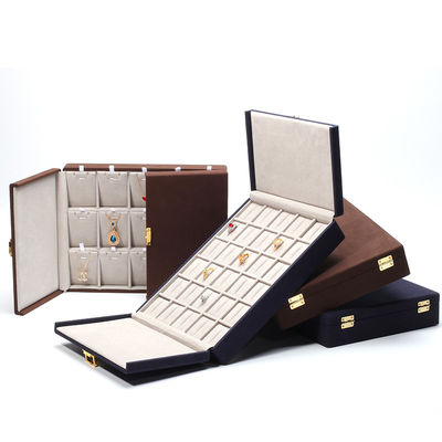 kopen Luxe verpakking Microfiber juwelen doos voor ringen stud oorbellen armband en halsketting online manufacture