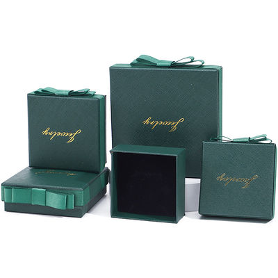 kopen Groene halsketting oorbellen Ring Papier Juwelen Geschenkdoos Op maat Grootte Reghoekige vorm online manufacture